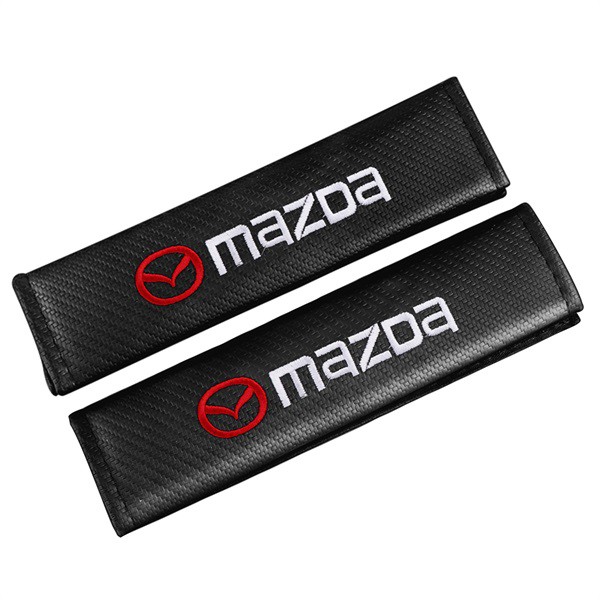 mazda-2-ชิ้น-เซ็ตสากลคาร์บอนไฟเบอร์รองไหล่เข็มขัดนิรภัยครอบคลุมสัญลักษณ์สำหรับมาสด้า-2-มาสด้าอุปกรณ์รถยนต์