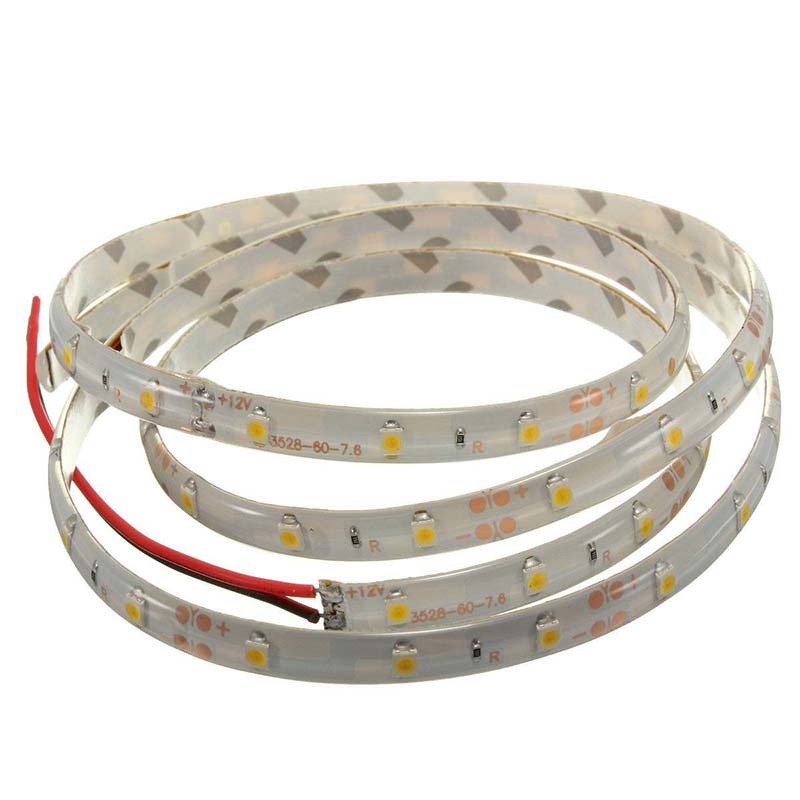 แถบไฟ-led-60-3528-smd-กันน้ํา-dc12v-สีวอร์มไวท์-1-เมตร