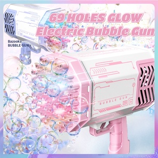 Bubble Gun  69 Holes ของเล่นเด็ก ของเล่นกลางแจ้ง เครื่องทำฟองสบู่ ปืนฟองสบู่/Gatling ปืนฟองสบู่ เครื่องฟองสบู่ไฟฟ้า