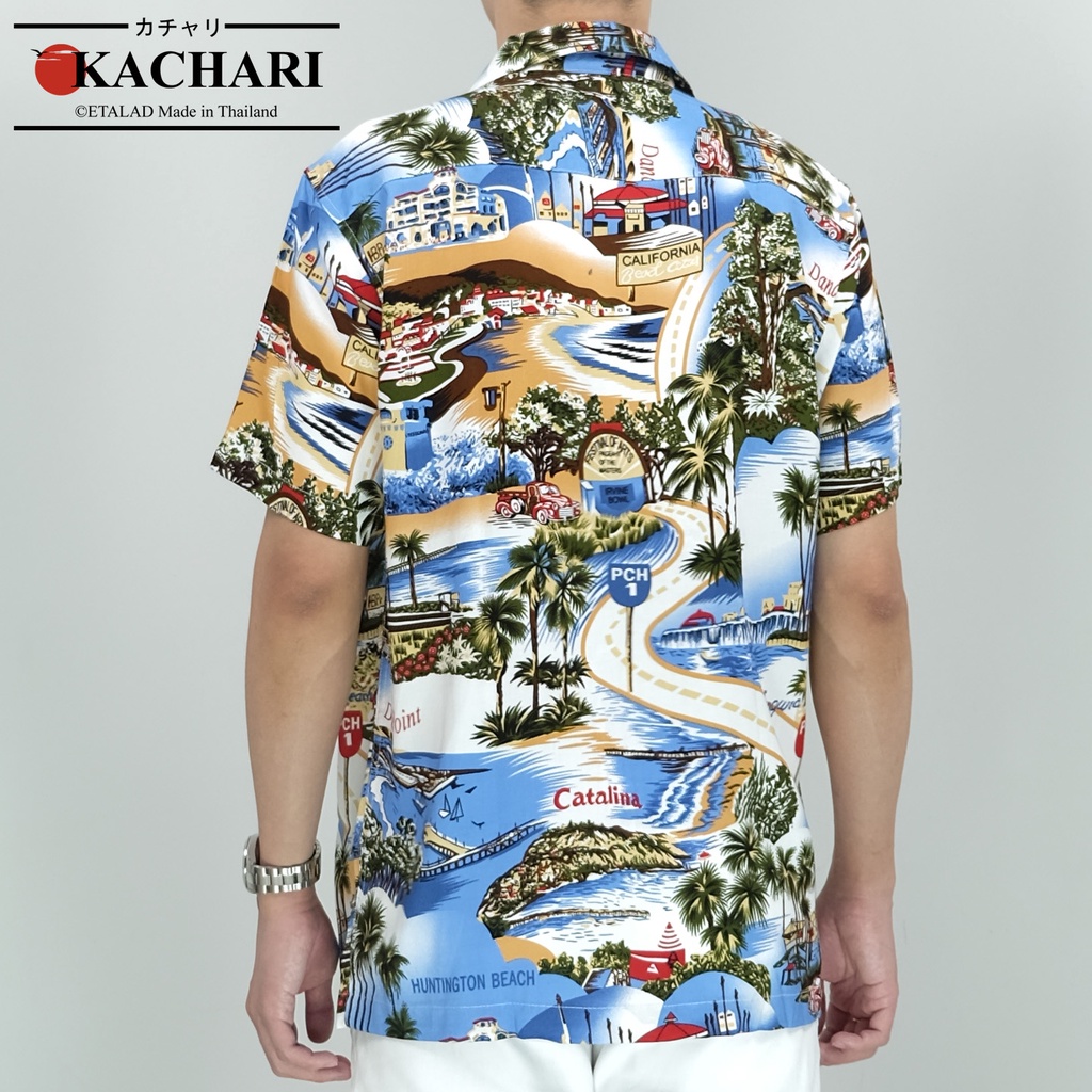 kachari-california-bleach-สีขาว-พร้อมส่งฟรี-เสื้อฮาวาย-เสื้อสงกรานต์-ผ้าเรยอน