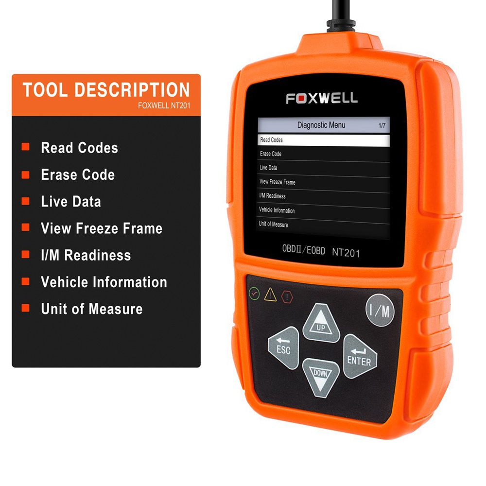 foxwell-nt201-obd2-เครื่องสแกนเนอร์อ่านโค้ด-ตรวจสอบเครื่องยนต์รถยนต์-แบบมืออาชีพ