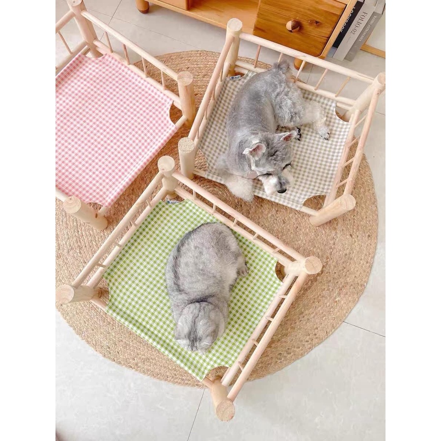 เปลนอนสัตว์-ที่นอนแมว-เตียงนอนไม้สำหรับสัตว์เลี้ยง-เตียงไม้แมว-เปลนอนแมว-เปลแมวตั้งพื้น-สินค้าพร้อมส่งในไทย