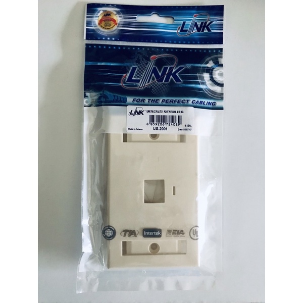 LINK FACE PLATE 1 PORT W/ICON & ID NO. รุ่น US-2001 หน้ากากแลน ยี่ห้อ ...