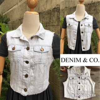 2sis1bro แบรนด์แท้ Denim &amp; Co เสื้อกั๊กยีนส์ มือสอง พร้อมส่ง UK 10 Euro 36