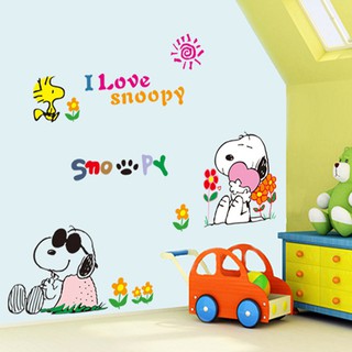 Wall Love Snoopy การ์ตูนเคลื่อนไหวสติ๊กเกอร์ติดผนังสติ๊กเกอร์ติดผนัง