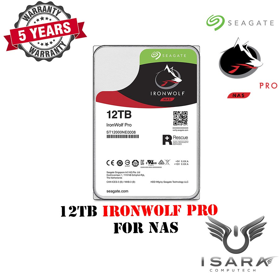 SEAGATE IRONWOLF PRO 12TB NAS HDD 5YEARS (ST12000NE0008) | Shopee Thailand