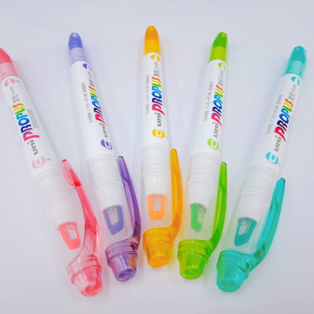 ปากกา-ไฮไลท์-สีพาสเทล-uni-propus-window-ปากกาไฮไลท์หัวใส