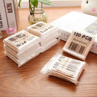 (พร้อมส่ง) ก้านสำลี ก้านไม้ไผ่ 100 ชิ้น