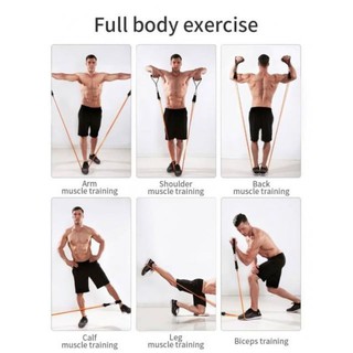 Multi function resistance band set ยางยืด ฟิตหุ่น 5 เส้น 5 ระดับ 