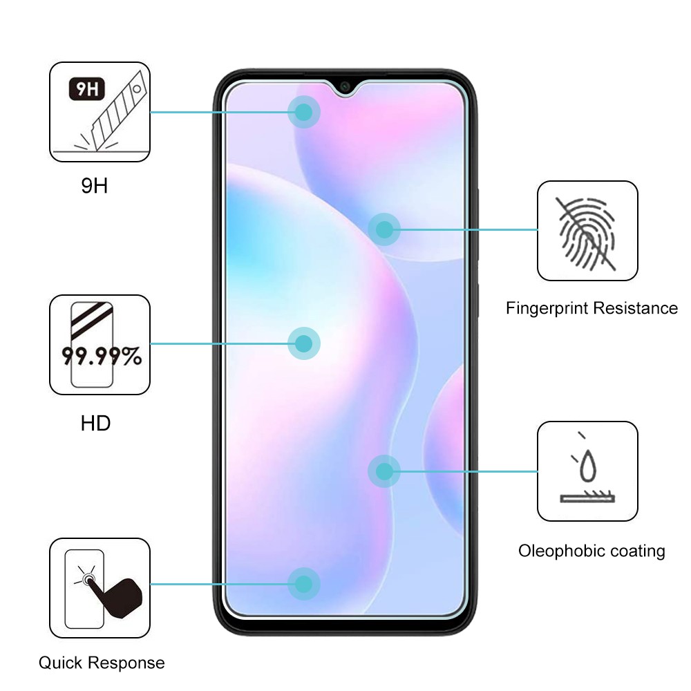 redmi-9a-กระจกนิรภัยกันรอยหน้าจอ-2-แพ็ค-9h-ความแข็ง-ฟองฟรี-ฟิล์มป้องกันลายนิ้วมือ
