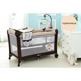 baby-boo-bed-เตียงเปลเด็ก-playpen-รุ่น970-เป็นเตียงและเปลโยกได้ในตัวเดียว-สำหรับเด็ก-0-3-ปี-ขนาด74x120x76-cm-สีน้ำตาล