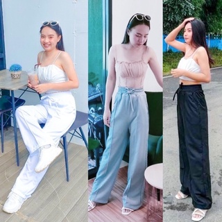 ภาพหน้าปกสินค้ากางเกงวอมขายาว เกาหลี กางเกงมินิมอล ผ้าวอมหนา วอมสีขาว และหลากสี ฟรีไซส์ ที่เกี่ยวข้อง