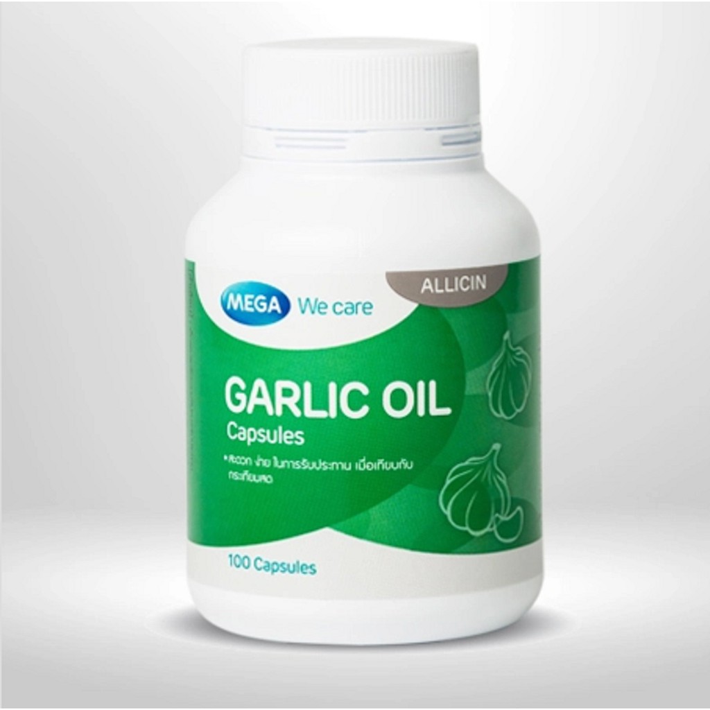 mega-we-care-garlic-oil-น้ำมันกระเทียม-100-แคปซูล-วิตามิน-ผลิตภัณฑ์เสริมอาหาร