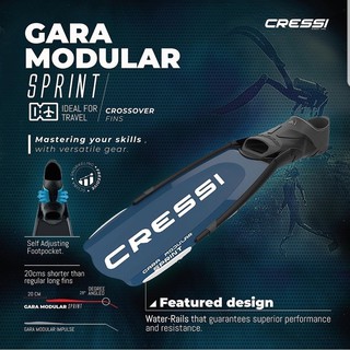 สินค้า New !! Cressi Modular  sprint ฟินดำน้ำฟรีไดฟ์ขนาดสั้นลง มี 2 สี