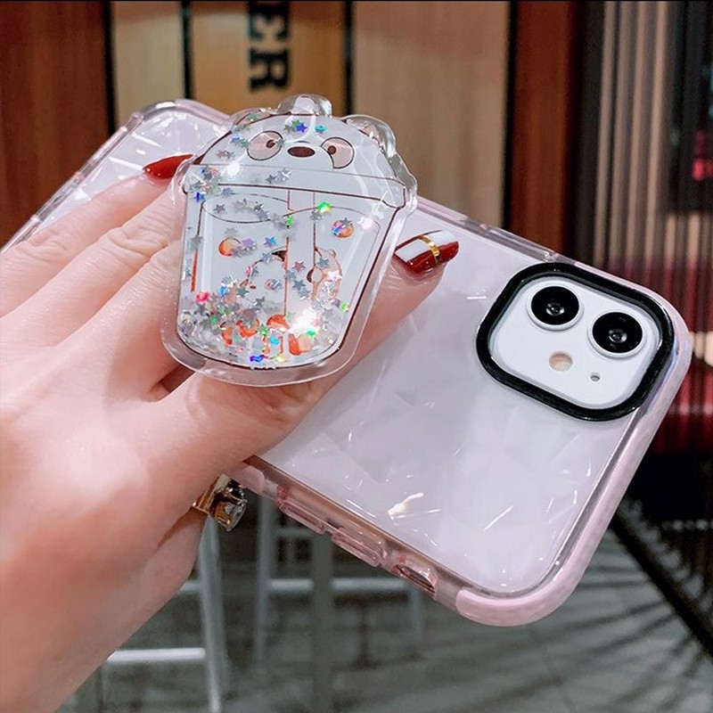เคส-griptok-cut-milk-tea-bear-กริปต๊อกเปล่า-ติดโทรศัพท์-popstick-ทรายดูดของเหลวที่ไหล