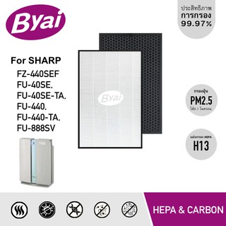 แผ่นกรองเครื่องฟอกอากาศ FZ-440SEF สำหรับ SHARP รุ่น FU-40SE, FU-40SE-TA, FU-440, FU-440-TA, FU-888SV