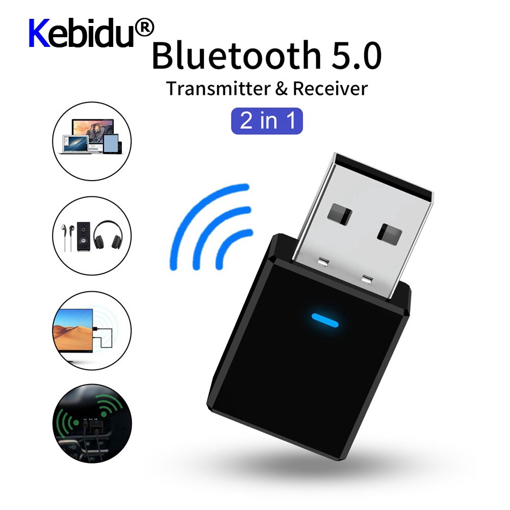 ภาพหน้าปกสินค้าอะแดปเตอร์ Bluetooth 5.0 AUX RCA USB Wireless Adapter Bluetooth Audio Receiver Transmitter 2 in 1