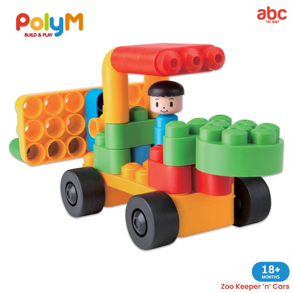 poly-m-ของเล่นตัวต่อ-ชุดรถบรรทุกสัตว์-zoo-keeper-n-cars-40-pcs-สำหรับเด็ก-18-เดือนขึ้นไป