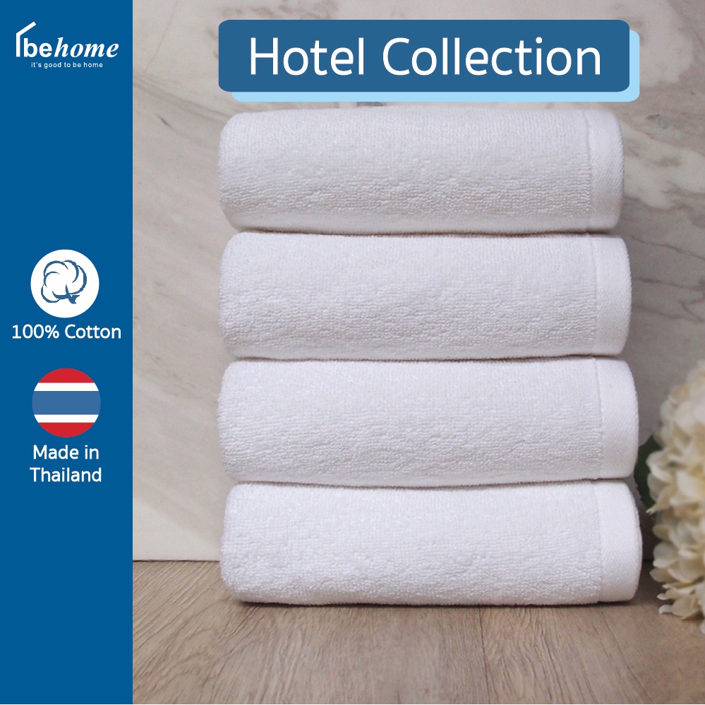 behome-ผ้าขนหนูเช็ดผม-hotel-collection-ขนาด-15-x30-สีขาว-ด้ายคู่-เกรดa-1-ผืน