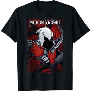 เสื้อยืดผ้าฝ้ายพรีเมี่ยม เสื้อยืด พิมพ์ลายการ์ตูน Marvel Moon Knight Choked
