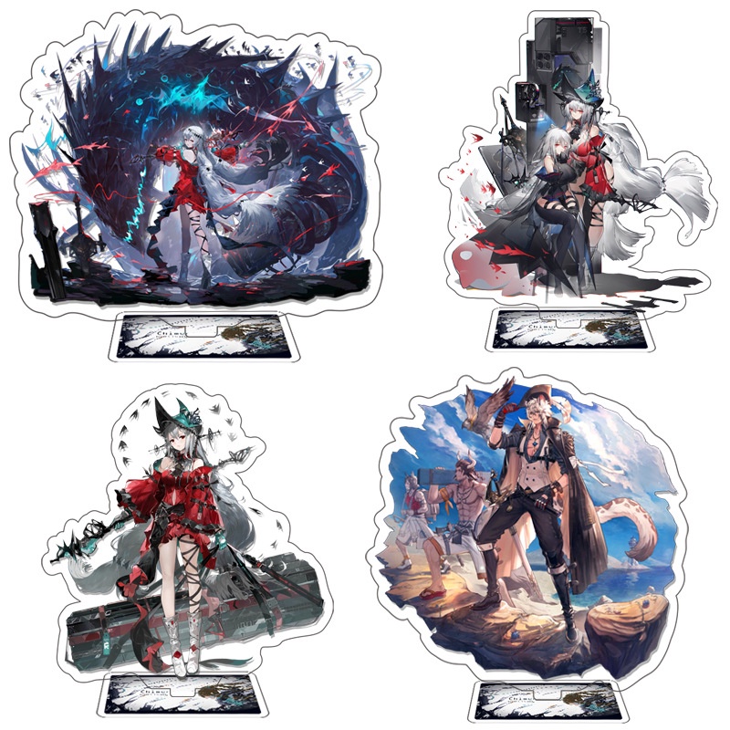 โมเดลฟิกเกอร์อะคริลิค Arknights Game สีเทาเงินสีเทาของเล่นสําหรับเด็ก ...