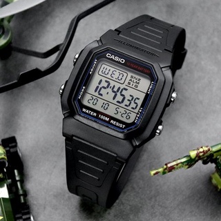 สินค้า แท้100% Casio รุ่น W-800H-1A  นาฬิกาข้อมือสำหรับผู้ชาย สายเรซิ่นสีดำ -ของแท้ 100% รับประกันสินค้า1 ปีเต็ม