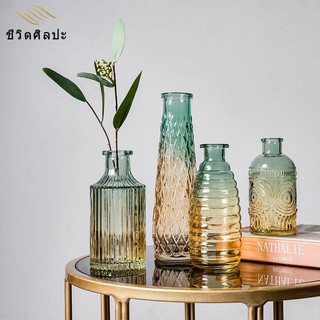 สําหรับตกแต่งบ้าน แก้วโปร่งใสแจกันยุโรปห้องนั่งเล่นที่เรียบง่ายตกแต่ง กระถางต้นไม้ ถ้วยคริสตัล สวยหรูมาก