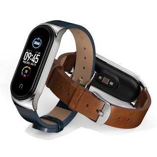 สินค้า สายนาฬิกา Xiaomi Mi Band 4 3 Or Mi Band 5 6 สายรัดข้อมือหนัง PU อุปกรณ์เสริมสําหรับ CS สร้อยข้อมืออัจฉริยะ