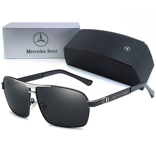 Polarized แว่นกันแดด แฟชั่น รุ่น Mercedes Benz MB 722 C-1 สีดำตัดเงินเลนส์ดำ แว่นตา ทรงสปอร์ต วัสดุ Stainless