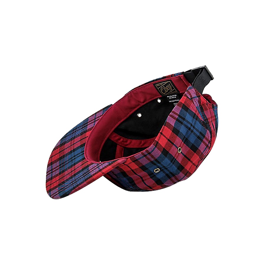 obey-หมวกรุ่น-tartan-5-panel-สี-red