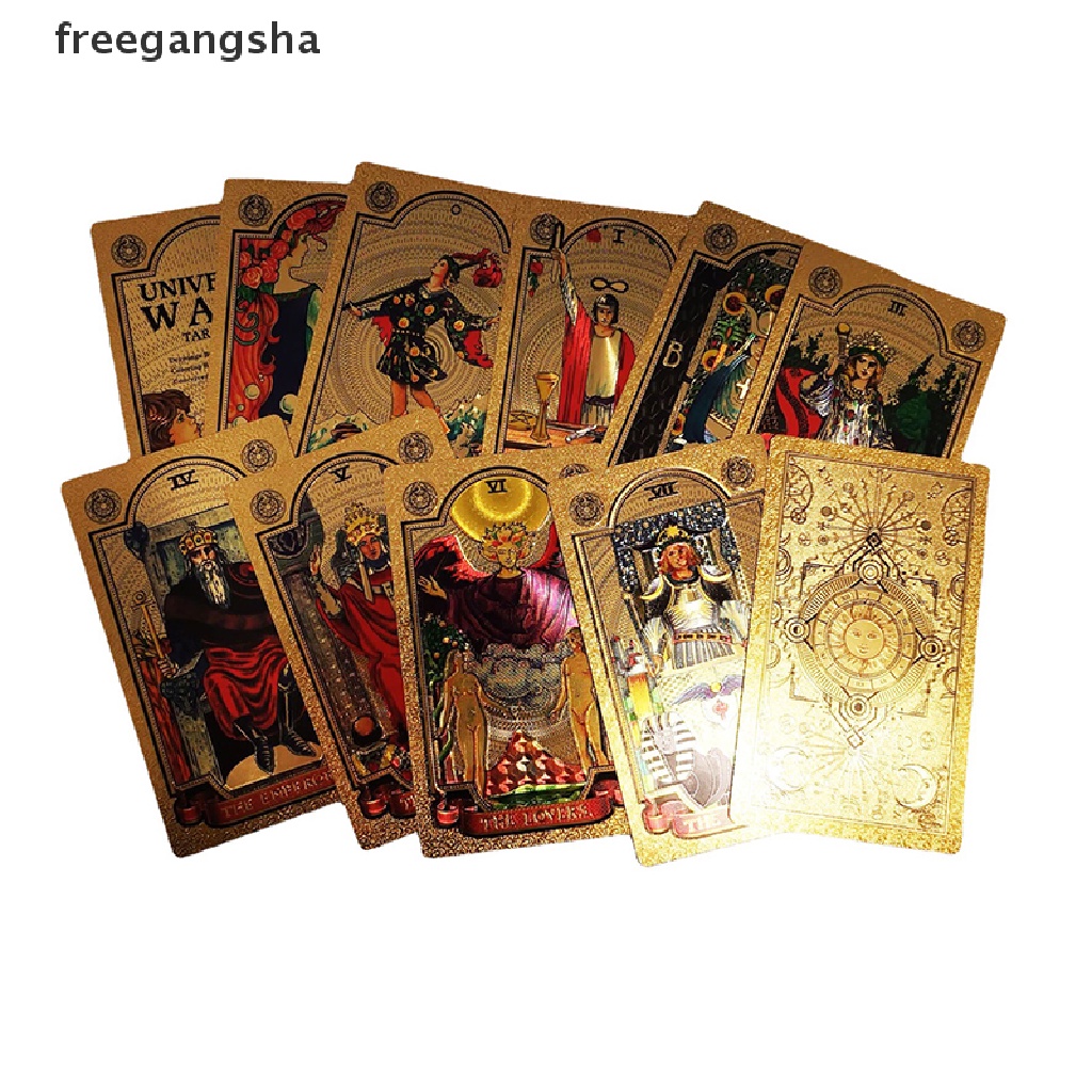 [FREG] Set Tarot Cards Gift Box Luxury Gold Foil Tarot Card Hot