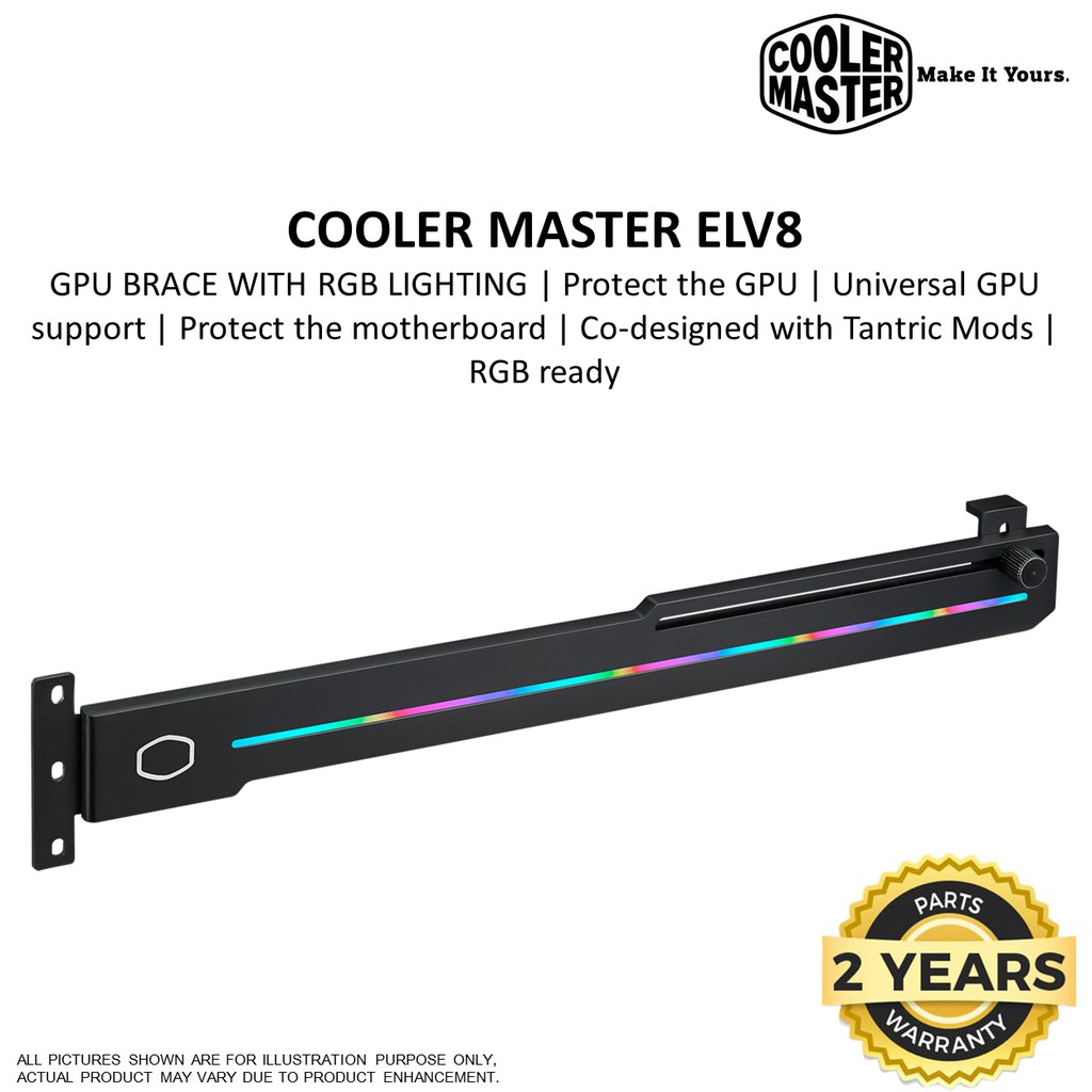 ภาพหน้าปกสินค้าขาค้ำการ์ดจอ COOLER MASTER ELV8 Universal Graphic Card Holder RGB Lighting จากร้าน hardware_corner บน Shopee
