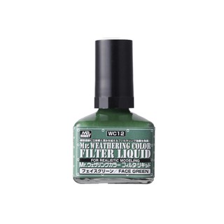 สีคราบเขียว MR.WEATHERING COLOR WC12 FILTER LIQUID FACE GREEN 40 ml