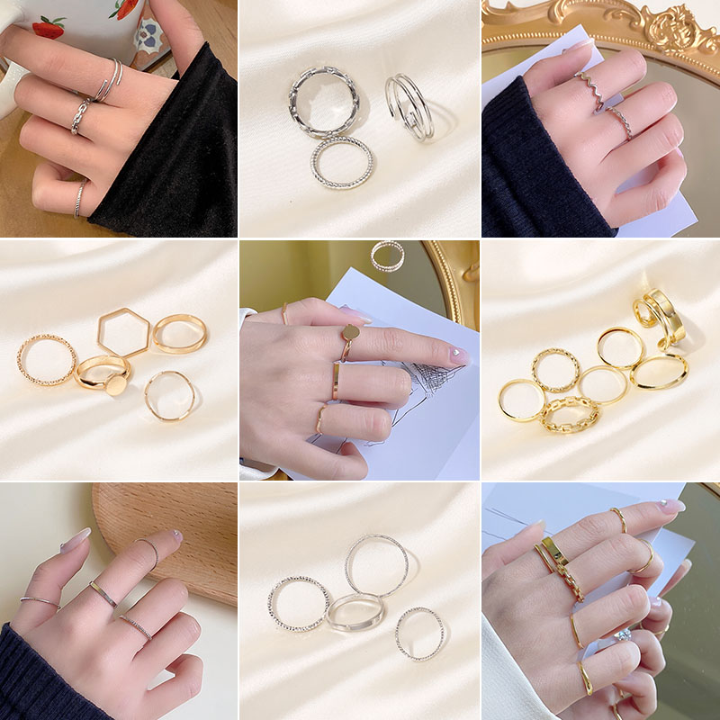 ภาพหน้าปกสินค้าชุดแหวน แบบเรียบ สไตล์เกาหลี แฟชั่นสำหรับผู้หญิง