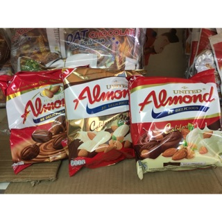 United Almond ยูไนเต็ดอัลมอนด์เคลือบช็อคโกแลต มี3รส