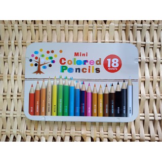 ดินสอสีไม้เล็กแบบตลับ 18 สี