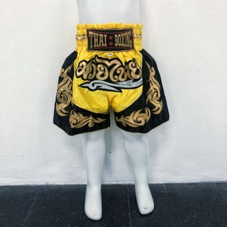 ภาพขนาดย่อของภาพหน้าปกสินค้ากางเกงมวย กางเกงมวยไทย ของเด็ก ผ้าซาติน ปักอักษรสีทอง (Thai boxing) จากร้าน gale_june บน Shopee ภาพที่ 3