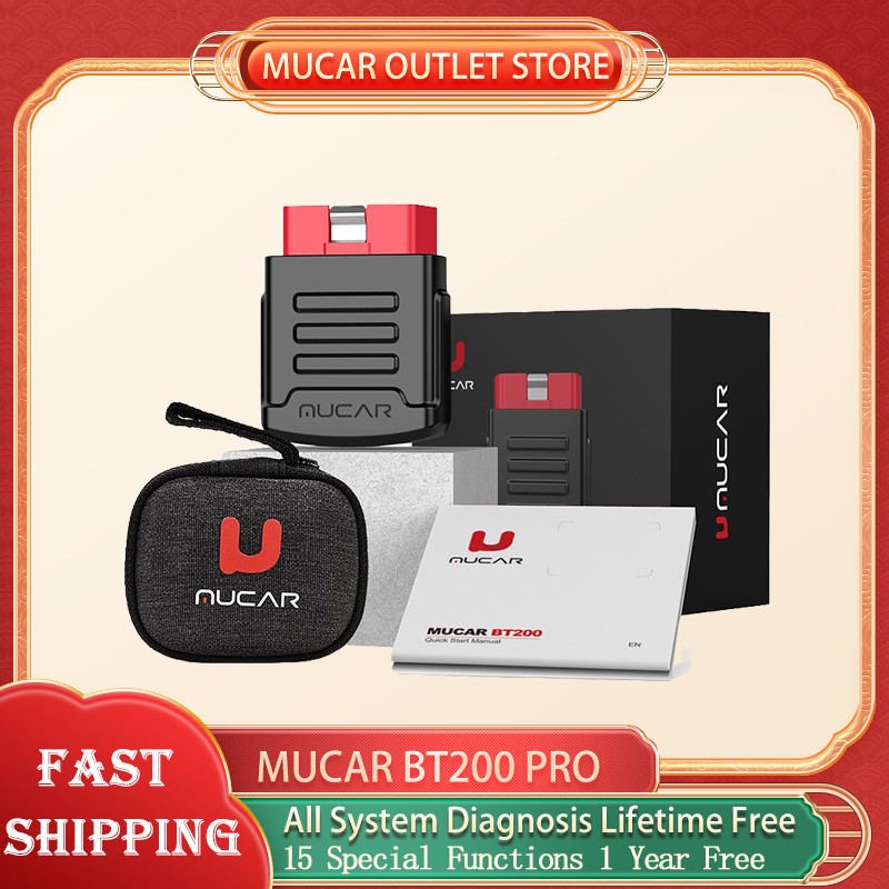 Mucar BT200 Pro เครื่องสแกนเนอร์วินิจฉัย Obd2 15 Resets Obd 2 ระบบเต็ม ...
