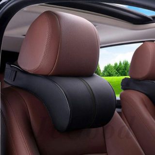 หมอนรองคอในรถ Car Seat Neck Pillow Car Headrest Pillow PU Leather Head Neck Rest Pillow Adjustable HeadrestPillowCushion