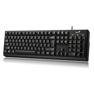คีย์บอร์ด สีดำ Genius KB-100เชื่อมต่อแบบ USB มีสายไทย / อังกฤษWindows 7, 8, 8.1, 10 or later Mac OS X 10.8 or later