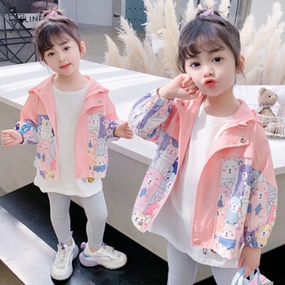 เสื้อโค้ทลําลอง มีฮู้ด ลายการ์ตูน แฟชั่นฤดูใบไม้ร่วง สไตล์เกาหลี สําหรับเด็กผู้หญิง