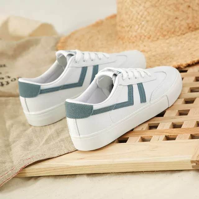ภาพสินค้ารองเท้าผ้าใบแฟชั่นผู้หญิง 2023 ล่าสุด รองเท้าผ้าใบสีขาว รองเท้าบอร์ด จากร้าน kigg.001 บน Shopee ภาพที่ 2