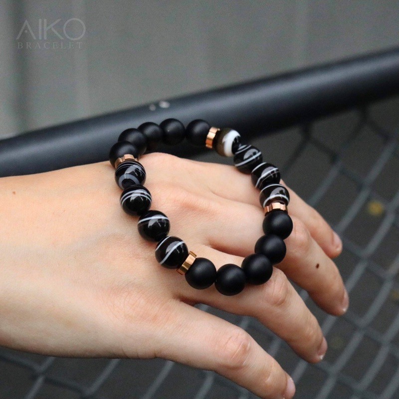 the-emperor-กำไลหินแท้-botswana-agate-matte-black-onyx