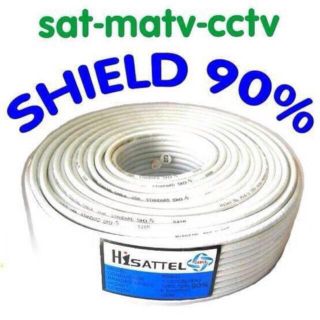 สายนำสัญญาณ(สายเคเบิ้ล) RG-6U  ชีลล์ 90% ยาว 100 เมตร สีขาว