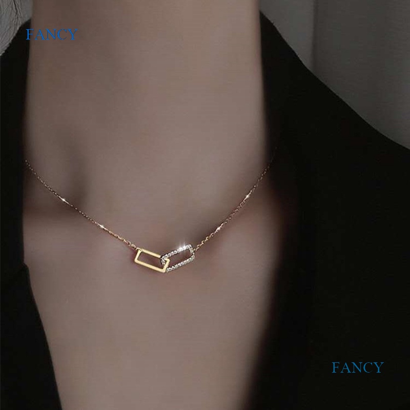 fancy-สร้อยคอโช้คเกอร์-เงินแท้-925-จี้ฝังเพทาย-ทรงสี่เหลี่ยม-เครื่องประดับ-สําหรับเด็กผู้หญิง