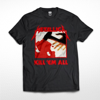 Kaos BAND METALLICA Kill Em เสื้อยืดลําลอง แขนสั้น คอกลม พิมพ์ลายวงร็อคเธรช เมทัล บาจู ดิสโตร สําหรับผู้ชาย และผู้หญิง