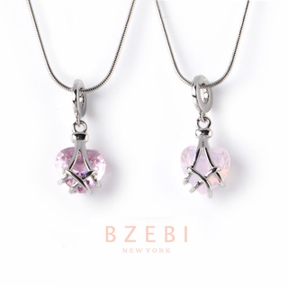 BZEBI สร้อยรูปหัวใจ สร้อยคอ แฟชั่น ผู้หญิง พร้อมจี้ ทองคำแท้ necklace 18k ไม่ลอก ไม่ดำ เครื่องประดับ สําหรับผู้หญิง 672n