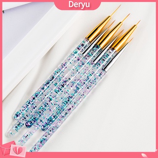 (Deryu) ปากกาแกะสลักเล็บอะคริลิค แบบบางพิเศษ DIY สําหรับผู้หญิง 3 ชิ้น