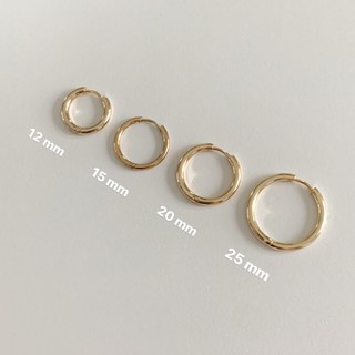 สินค้า [วันนี้ ! ใส่โค้ด 3F5G8S ลด 15%]A.piece ต่างหูก้านเงินแท้ [silver 925 pin & 14K gold] Basic Hoop (135)