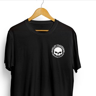 เสื้อยืดโอเวอร์ไซส์เสื้อยืด พิมพ์ลายโลโก้ Harley DAVIDSON SKULLS-3XL